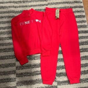 United Colors Of Benetton Red Sweatpants Joggers with Elastic Waistband